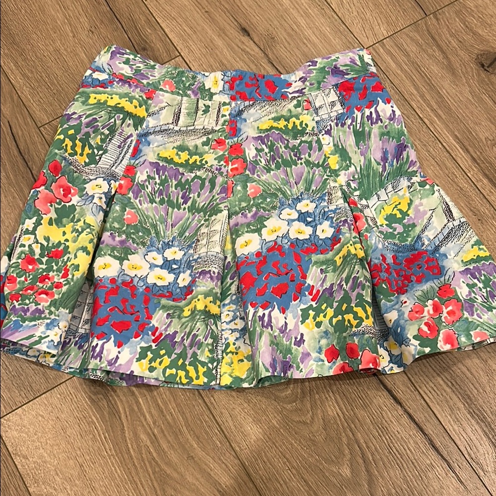 Floral Tail Pleated Skirt- Monet Inspired
